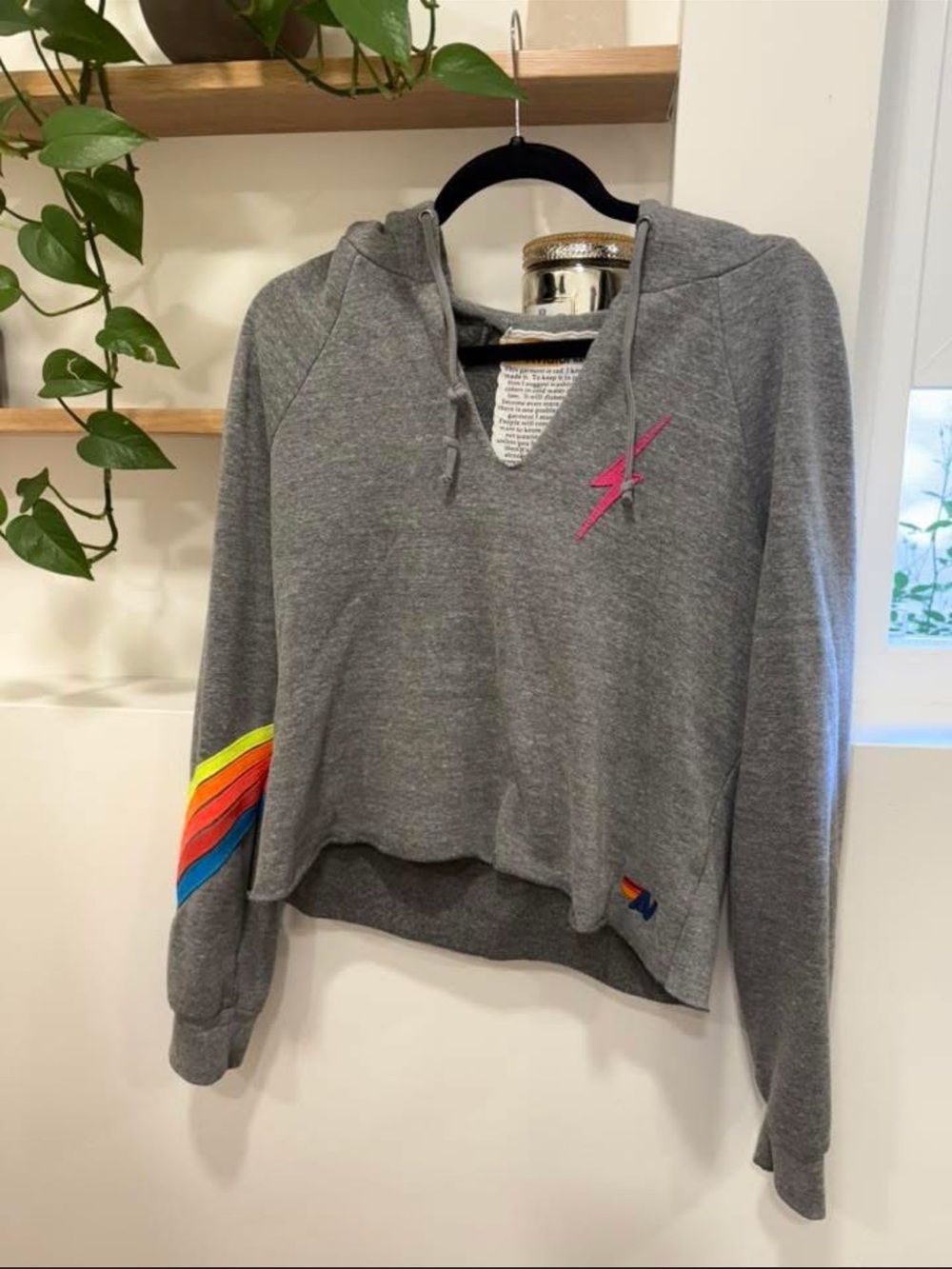 Avaitor nation Crop Sweatshirt with Rainbow Accent